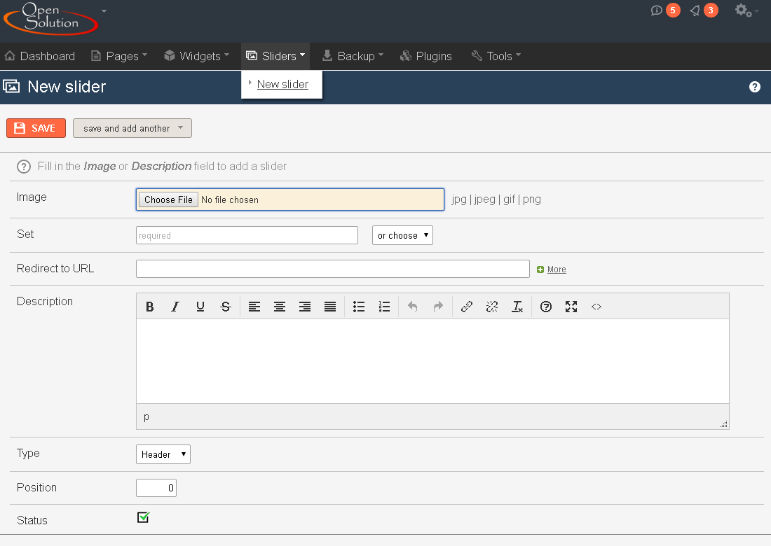 Adding a slider