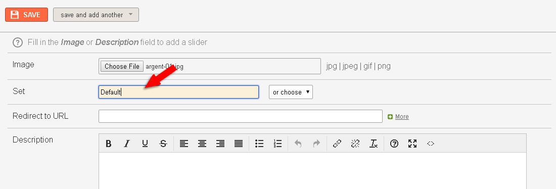 Adding a slider
