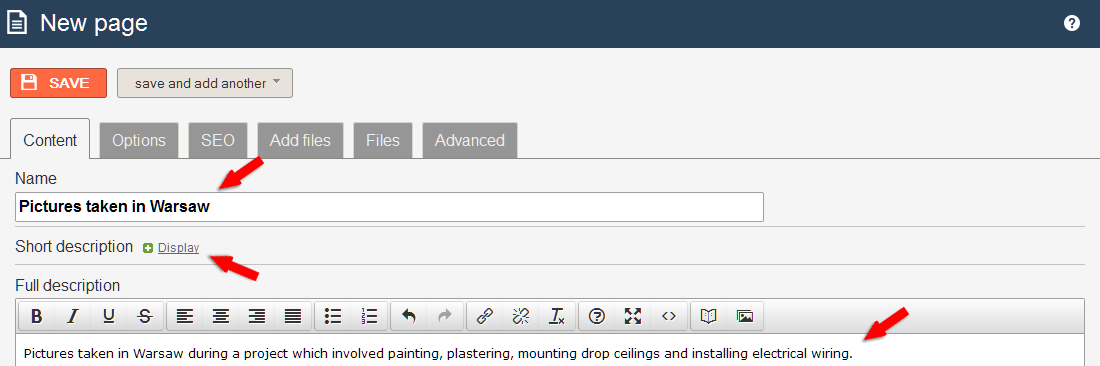 Adding a subpage