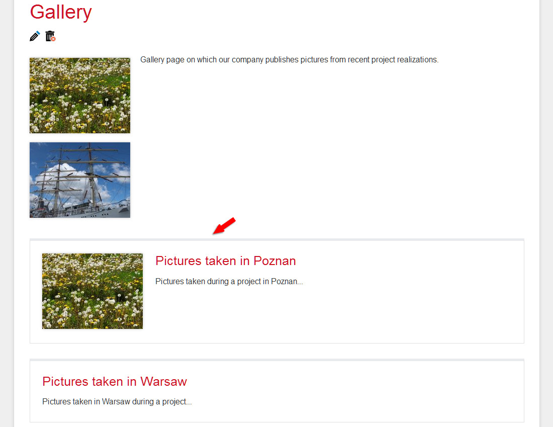 Adding a subpage with images